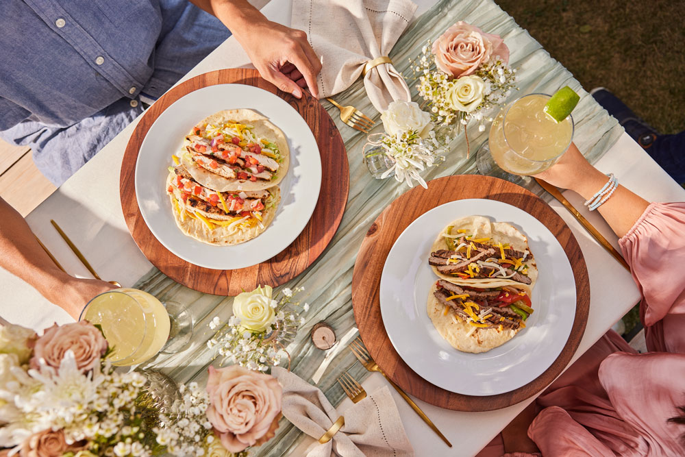 Couple having catered Chuy's tacos for a wedding.