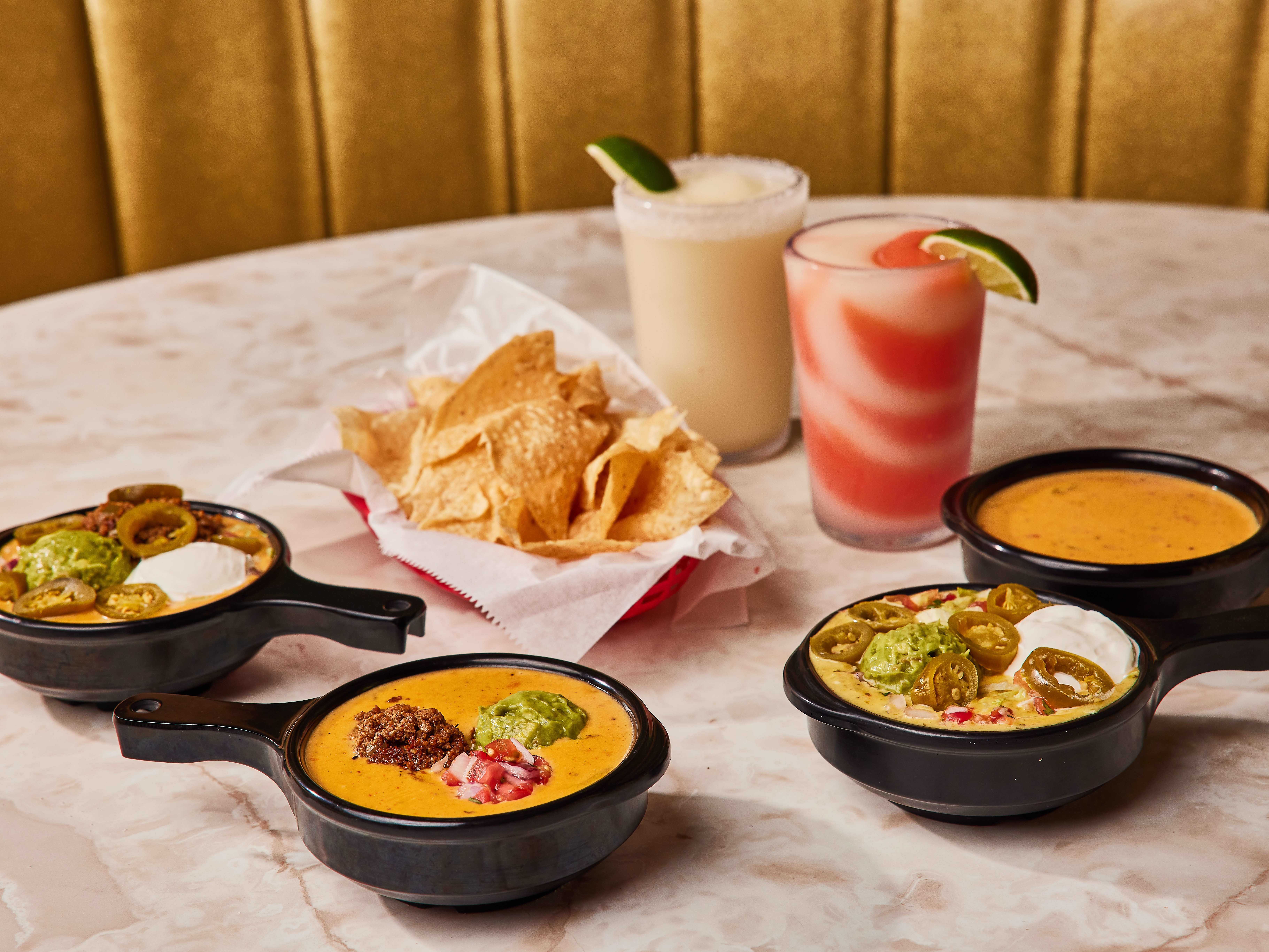 Only at Chuy's grab Queso, Compuesto, a Lil' Chuy Gooey, and/or a Boom-Boom Pow. Order today for Happy Hour.